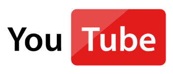 A red and white youtube logo on top of a black background.