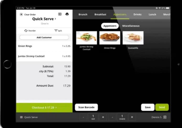 pos system for cafe